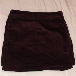 Burgundy mini skirt
